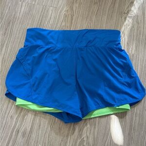Fabletics Women's Blue and Green running Shorts
